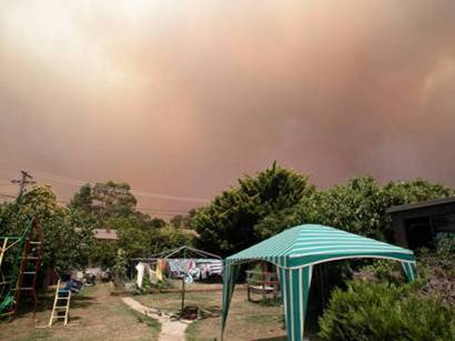 Bushfire smoke seen from the back garden.